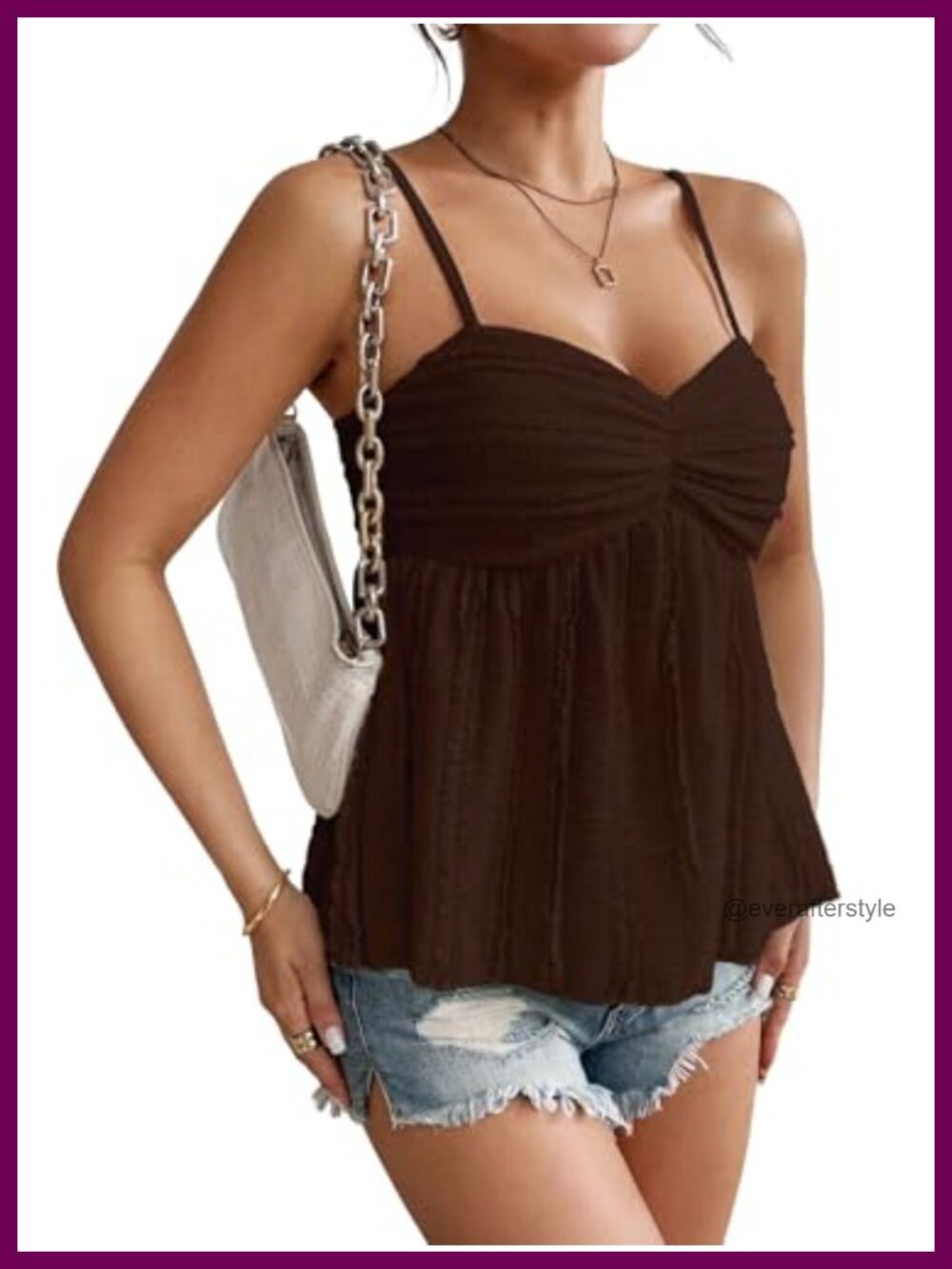 Womens Peplum Tank Top Babydoll Lace Ruffle Spaghetti Strap Camisole
